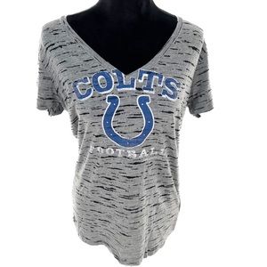 NFL Team Apparel Indianapolis Colts Women's V-Neck Burnout T-Shirt Size XL